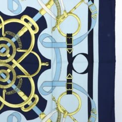 Brand Street HERMES Carre 90 Eperon D'or Scarf Silk Navy Auth Ki3752 -Best Jewelry Store ki3752 7