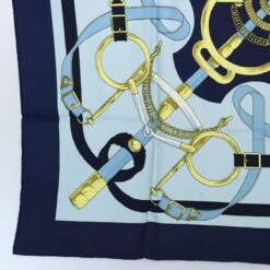 Brand Street HERMES Carre 90 Eperon D'or Scarf Silk Navy Auth Ki3752 -Best Jewelry Store ki3752 8