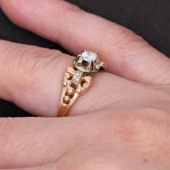 Sarl Baume French 1950s Retro Diamond 18 Karat Yellow Gold Solitaire Ring 25 Sarl Baume French 1950s Retro Diamond 18 Karat Yellow Gold Solitaire Ring -Best Jewelry Store lot23 03 master