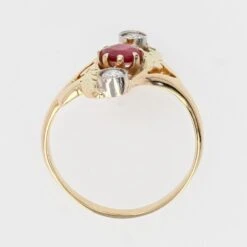 Sarl Baume Art Nouveau Ruby Diamonds 18 Karat Yellow Gold Ring -Best Jewelry Store lot 18 11 master