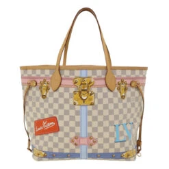 Brand Street LOUIS VUITTON Damier Azur Summer Trunk Neverfull MM Hand Bag N41065 Auth 67494S -Best Jewelry Store lt633A 2