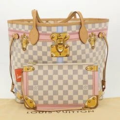 Brand Street LOUIS VUITTON Damier Azur Summer Trunk Neverfull MM Hand Bag N41065 Auth 67494S -Best Jewelry Store lt633A 31