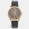 The Luxury Closet EMPORIO ARMANI Brown Gold PVD Coated Stainless Steel Embossed Leather Classic AR1613 Men's Wristwatch 41 Mm -Best Jewelry Store luxury men emporio armani used watches p1004904 011