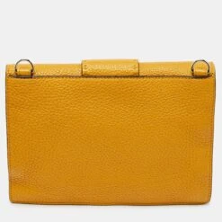 The Luxury Closet FENDI Yellow Selleria Leather Flat Baguette Messenger Bag -Best Jewelry Store luxury men fendi new bags p994189 004