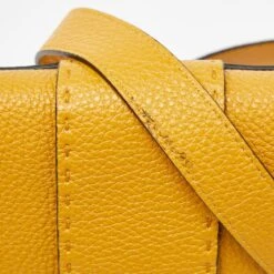 The Luxury Closet FENDI Yellow Selleria Leather Flat Baguette Messenger Bag -Best Jewelry Store luxury men fendi new bags p994189 008