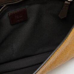 The Luxury Closet FENDI Yellow Selleria Leather Flat Baguette Messenger Bag -Best Jewelry Store luxury men fendi new bags p994189 010