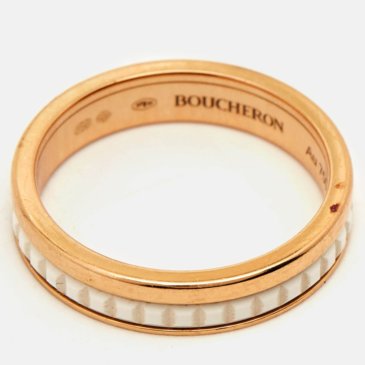 The Luxury Closet BOUCHERON Quatre White Edition Ceramic 18k Rose Gold Ring Size 50 8 The Luxury Closet BOUCHERON Quatre White Edition Ceramic 18k Rose Gold Ring Size 50 - Image 6