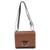 The Luxury Closet Burberry Brown/Black Leather Small D-Ring Shoulder Bag