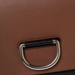The Luxury Closet Burberry Brown/Black Leather Small D-Ring Shoulder Bag -Best Jewelry Store luxury women burberry used handbags p489227 010