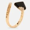 The Luxury Closet BVLGARI Gelati Onyx Diamond 18k Rose Gold Ring Size 56 2 The Luxury Closet BVLGARI Gelati Onyx Diamond 18k Rose Gold Ring Size 56 -Best Jewelry Store luxury women bvlgari used fine jewelry p1005250 004