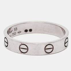 The Luxury Closet CARTIER Love 18k White Gold Wedding Band Ring Size 53 -Best Jewelry Store luxury women cartier used fine jewelry p865922 004