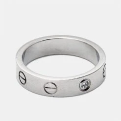 The Luxury Closet CARTIER Love 1 Diamond 18K White Gold Narrow Wedding Band Ring Size 49 12 The Luxury Closet CARTIER Love 1 Diamond 18K White Gold Narrow Wedding Band Ring Size 49 -Best Jewelry Store luxury women cartier used fine jewelry p976086 004