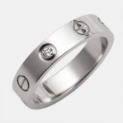 The Luxury Closet CARTIER Love 1 Diamond 18K White Gold Narrow Wedding Band Ring Size 49 11 The Luxury Closet CARTIER Love 1 Diamond 18K White Gold Narrow Wedding Band Ring Size 49 -Best Jewelry Store luxury women cartier used fine jewelry p976086 006