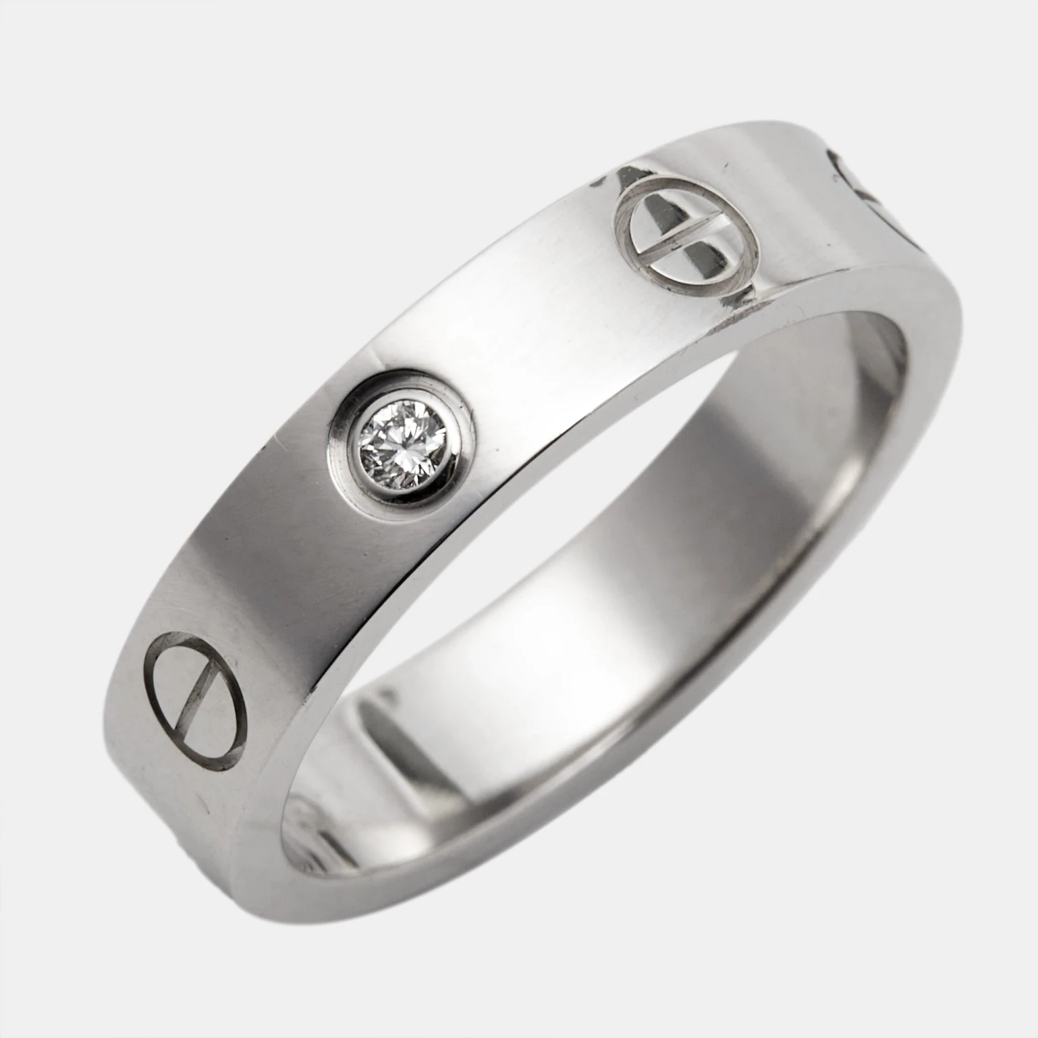 The Luxury Closet CARTIER Love 1 Diamond 18K White Gold Narrow Wedding Band Ring Size 49 5 The Luxury Closet CARTIER Love 1 Diamond 18K White Gold Narrow Wedding Band Ring Size 49 - Image 3