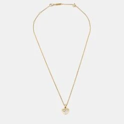 The Luxury Closet CHOPARD Happy Diamonds 18k Yellow Gold Necklace -Best Jewelry Store luxury women chopard used fine jewelry p1003440 008