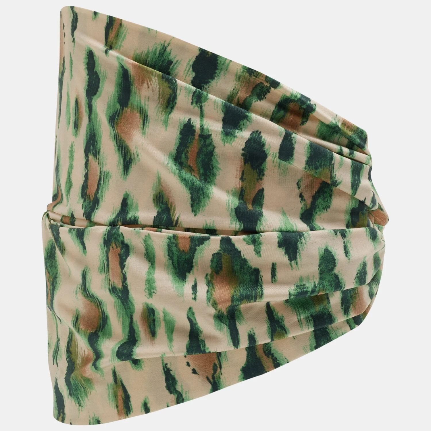 The Luxury Closet DIOR Vintage Beige/Green Leopard Print Nylon Head Band One Size 5 The Luxury Closet DIOR Vintage Beige/Green Leopard Print Nylon Head Band One Size - Image 3