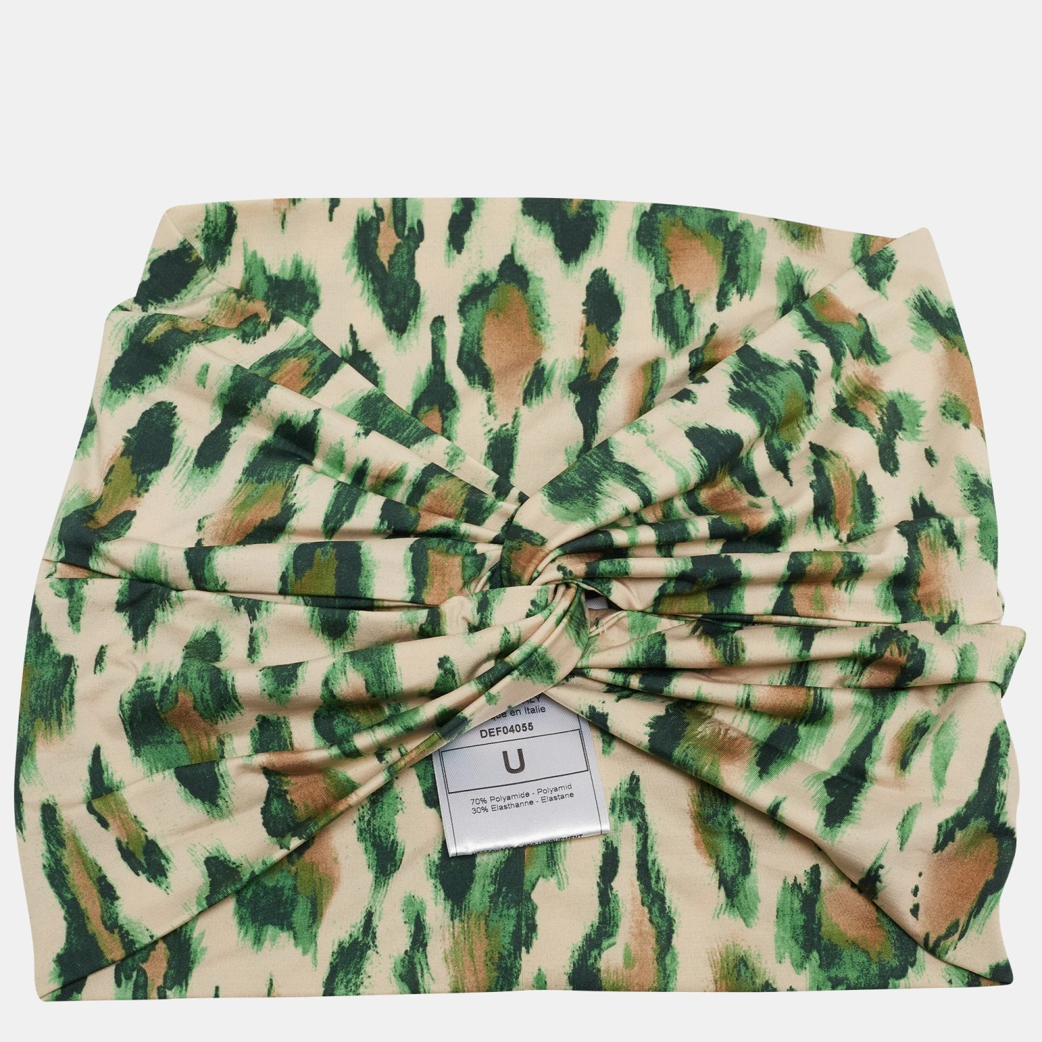 The Luxury Closet DIOR Vintage Beige/Green Leopard Print Nylon Head Band One Size 3 The Luxury Closet DIOR Vintage Beige/Green Leopard Print Nylon Head Band One Size