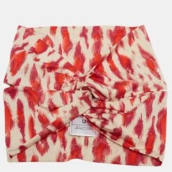 The Luxury Closet DIOR Vintage Beige/Pink Leopard Print Nylon Head Band One Size