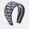The Luxury Closet DIOR Navy Blue Oblique Embroidered Headband -Best Jewelry Store luxury women dior used accessories p981179 002