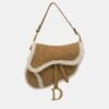 The Luxury Closet DIOR Brown Shearling Saddle Bag