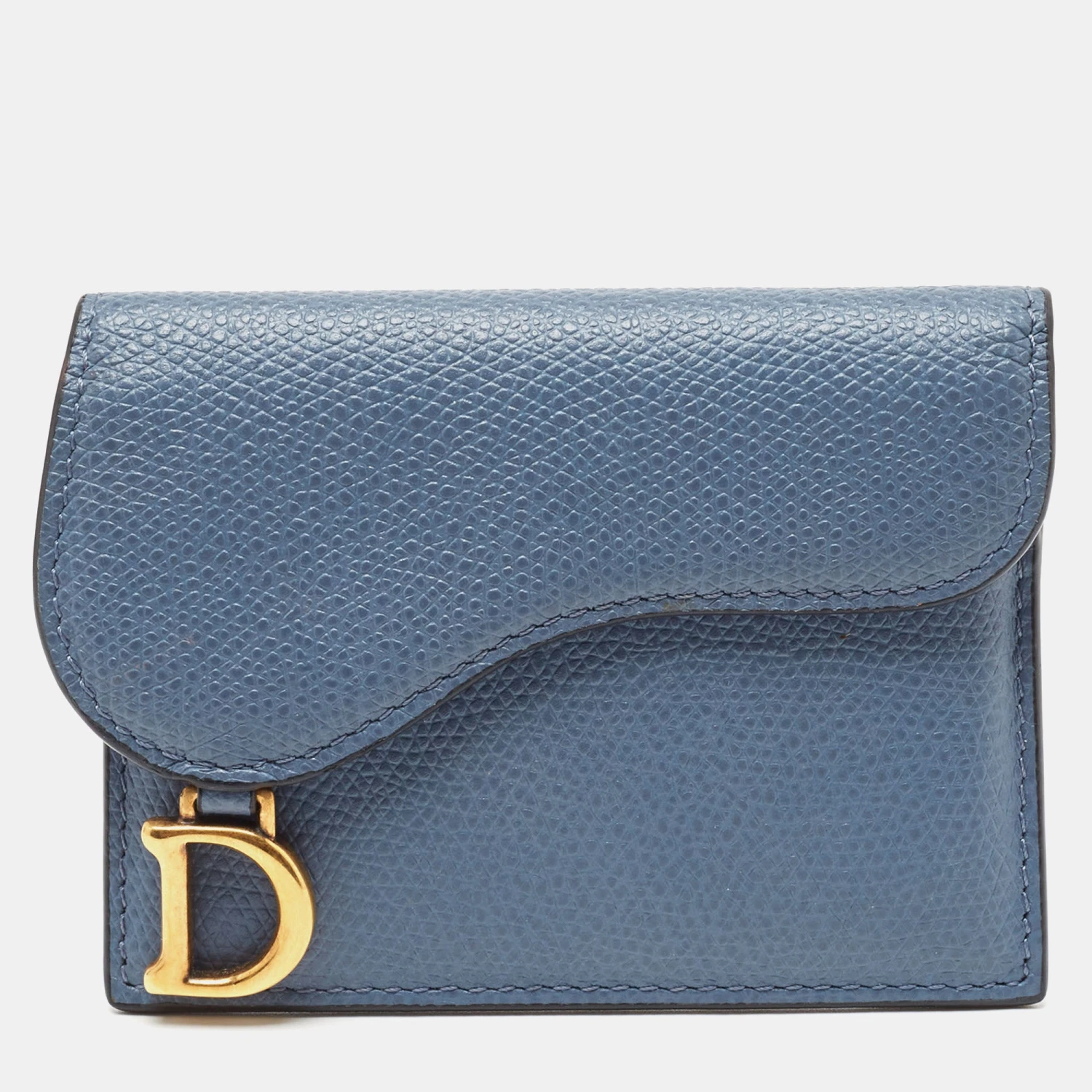 The Luxury Closet DIOR Light Blue Leather Saddle Card Holder 3 The Luxury Closet DIOR Light Blue Leather Saddle Card Holder