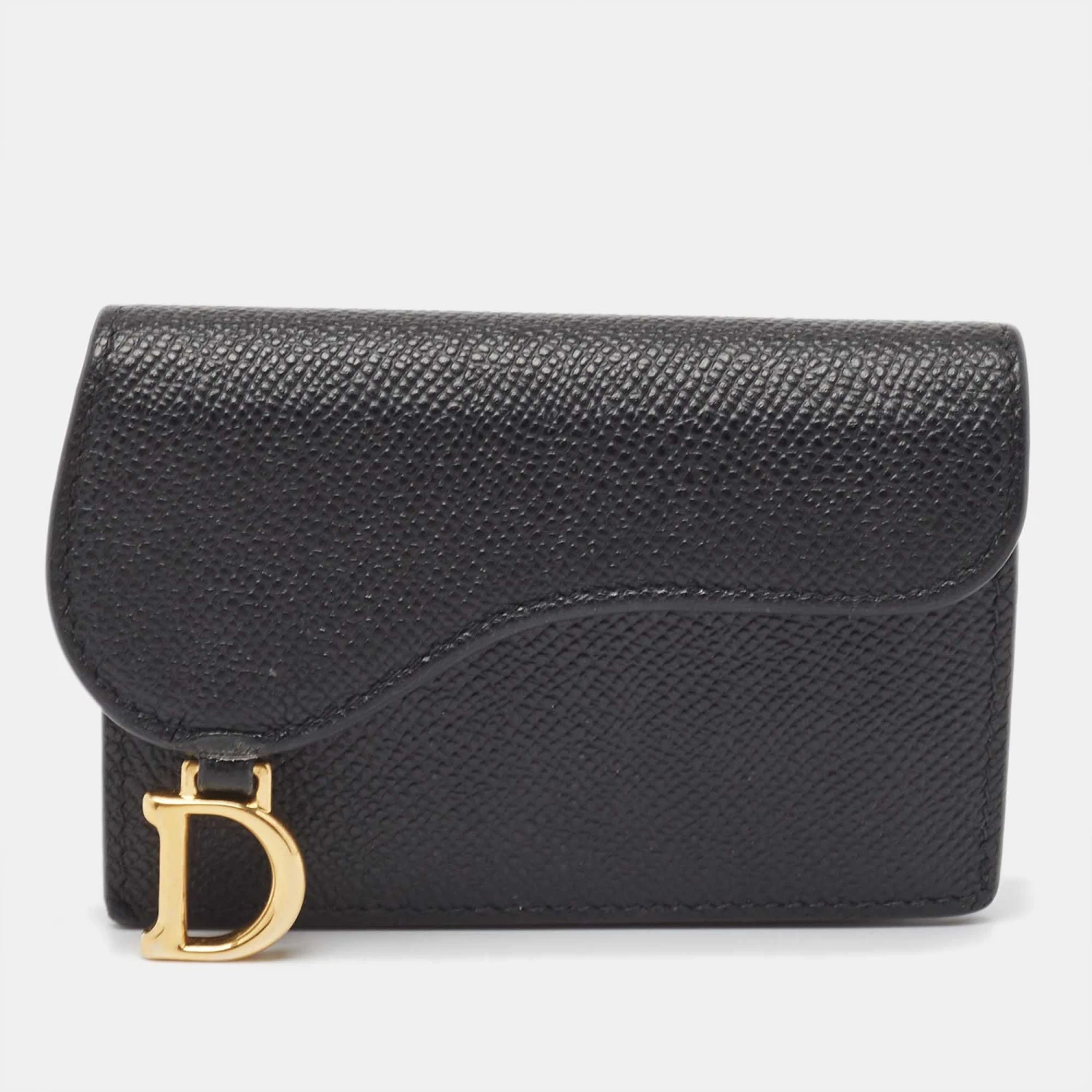 The Luxury Closet DIOR Black Leather Saddle Flap Card Case 3 The Luxury Closet DIOR Black Leather Saddle Flap Card Case