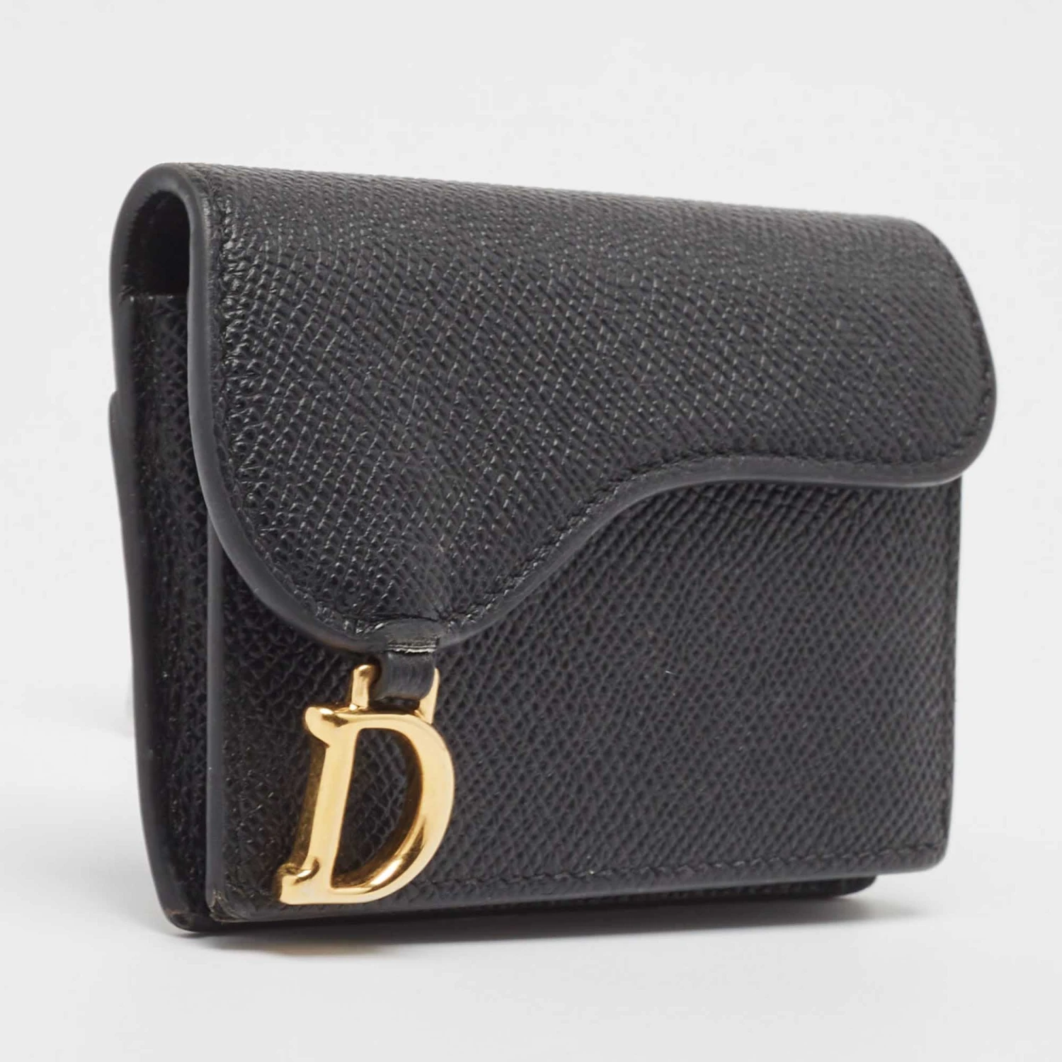 The Luxury Closet DIOR Black Leather Saddle Flap Card Case 5 The Luxury Closet DIOR Black Leather Saddle Flap Card Case - Image 3
