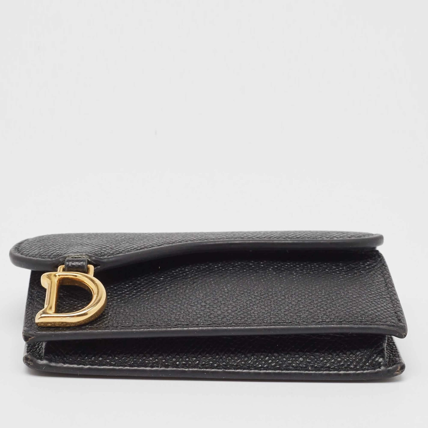 The Luxury Closet DIOR Black Leather Saddle Flap Card Case 8 The Luxury Closet DIOR Black Leather Saddle Flap Card Case - Image 6
