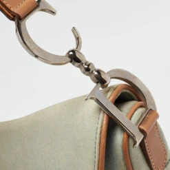 The Luxury Closet DIOR Brown/Blue Denim And Leather Saddle Bag -Best Jewelry Store luxury women dior used handbags p966561 016