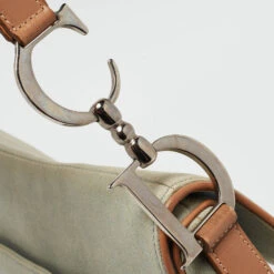 The Luxury Closet DIOR Brown/Blue Denim And Leather Saddle Bag -Best Jewelry Store luxury women dior used handbags p966561 019