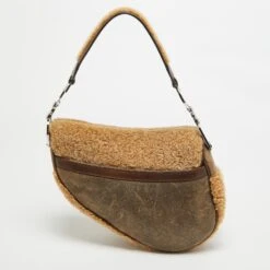 The Luxury Closet DIOR Beige/Brown Shearling And Leather Saddle Bag 13 The Luxury Closet DIOR Beige/Brown Shearling And Leather Saddle Bag -Best Jewelry Store luxury women dior used handbags p970496 005