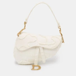 The Luxury Closet DIOR Off White Canvas Camouflage Saddle Bag