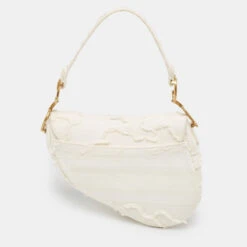 The Luxury Closet DIOR Off White Canvas Camouflage Saddle Bag -Best Jewelry Store luxury women dior used handbags p986449 1716960065 010