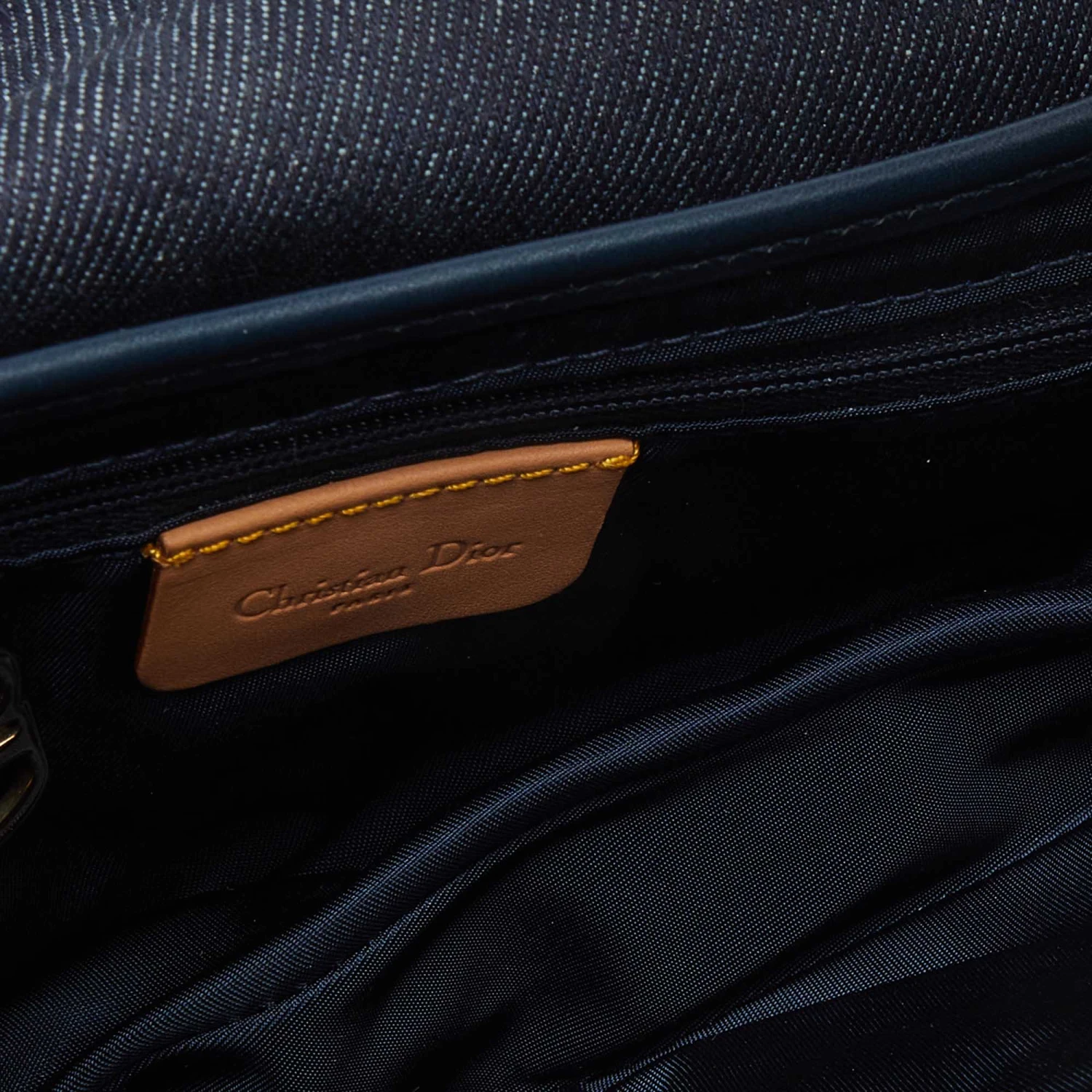 The Luxury Closet DIOR Blue/brown Denim And Leather Saddle Bag 9 The Luxury Closet DIOR Blue/brown Denim And Leather Saddle Bag - Image 7