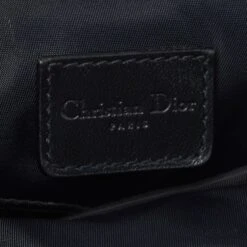 The Luxury Closet DIOR Metallic/Grey Lurex Fabric And Leather Vintage Saddle Frame Pochette -Best Jewelry Store luxury women dior used handbags p991718 004