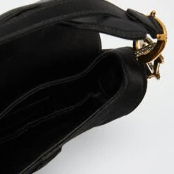 The Luxury Closet DIOR Black Satin Mini Crystal Embellished Saddle Bag -Best Jewelry Store luxury women dior used handbags p998395 008