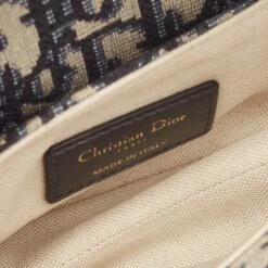 The Luxury Closet DIOR Navy Blue Oblique Canvas And Leather Mini Saddle Bag -Best Jewelry Store luxury women dior used handbags p998981 007