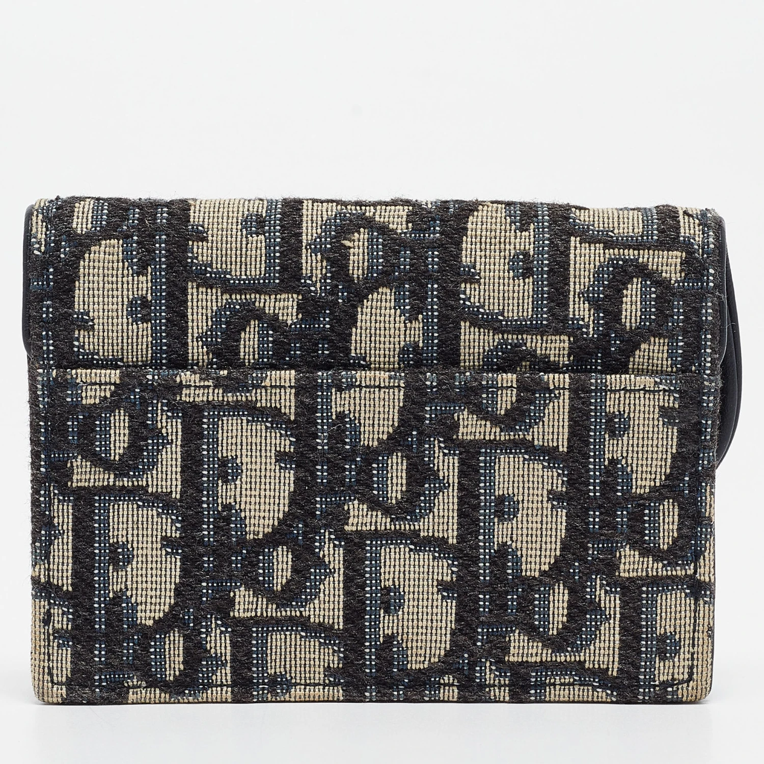 The Luxury Closet DIOR Blue Oblique Canvas Saddle Flap Card Holder 6 The Luxury Closet DIOR Blue Oblique Canvas Saddle Flap Card Holder - Image 4