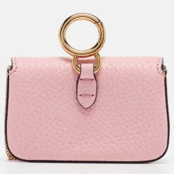 The Luxury Closet FENDI Pink Leather Nano Baguette Charm Bag -Best Jewelry Store luxury women fendi used handbags p1004112 006