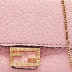 The Luxury Closet FENDI Pink Leather Nano Baguette Charm Bag -Best Jewelry Store luxury women fendi used handbags p1004112 008