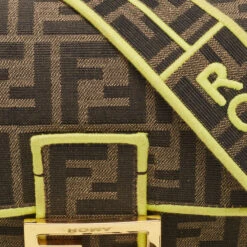 The Luxury Closet FENDI Neon Green/Tobacco Zucca Canvas Baguette Shoulder Bag 14 The Luxury Closet FENDI Neon Green/Tobacco Zucca Canvas Baguette Shoulder Bag -Best Jewelry Store luxury women fendi used handbags p888022 016