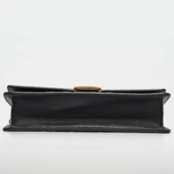 The Luxury Closet FENDI Black Zucca Embossed Leather Baguette Wallet On Chain -Best Jewelry Store luxury women fendi used handbags p991405 006