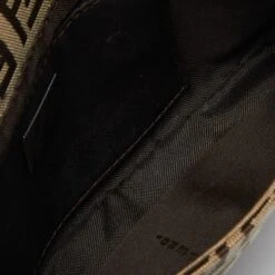 The Luxury Closet FENDI Fatigue Beige/Brown Zucchino Canvas And Leather Baguette Bag -Best Jewelry Store luxury women fendi used handbags p992826 003