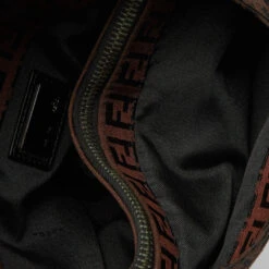 The Luxury Closet FENDI Tobacco Zucchino Fabric And Leather Baguette Flap Bag -Best Jewelry Store luxury women fendi used handbags p992941 1718178924 003