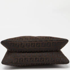 The Luxury Closet FENDI Tobacco Zucchino Fabric And Leather Baguette Flap Bag -Best Jewelry Store luxury women fendi used handbags p992941 1718178927 004