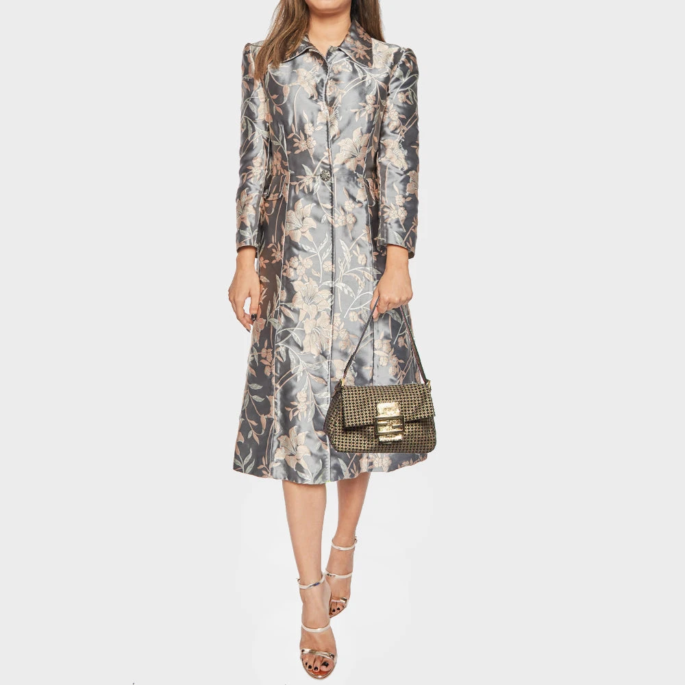 The Luxury Closet FENDI Gold/Black Printed Fabric And Leather Mini Mama Baguette Bag 4 The Luxury Closet FENDI Gold/Black Printed Fabric And Leather Mini Mama Baguette Bag - Image 2