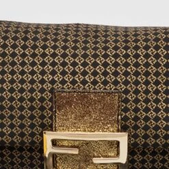 The Luxury Closet FENDI Gold/Black Printed Fabric And Leather Mini Mama Baguette Bag 14 The Luxury Closet FENDI Gold/Black Printed Fabric And Leather Mini Mama Baguette Bag -Best Jewelry Store luxury women fendi used handbags p996041 009
