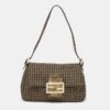 The Luxury Closet FENDI Gold/Black Printed Fabric And Leather Mini Mama Baguette Bag 1 The Luxury Closet FENDI Gold/Black Printed Fabric And Leather Mini Mama Baguette Bag -Best Jewelry Store luxury women fendi used handbags p996041 010