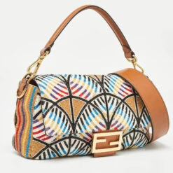 The Luxury Closet FENDI Multicolor Peacock Motif Beaded Baguette Bag 12 The Luxury Closet FENDI Multicolor Peacock Motif Beaded Baguette Bag -Best Jewelry Store luxury women fendi used handbags p997827 007