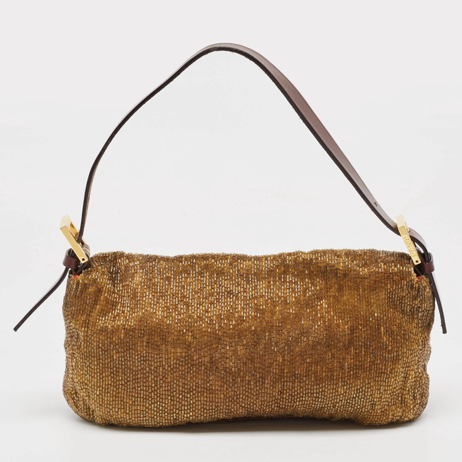 The Luxury Closet FENDI Brown Beaded And Leather Baguette Bag 6 The Luxury Closet FENDI Brown Beaded And Leather Baguette Bag - Image 4